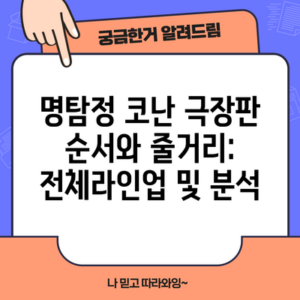 명탐정 코난 극장판 순서와 줄거리: 전체라인업 및 분석