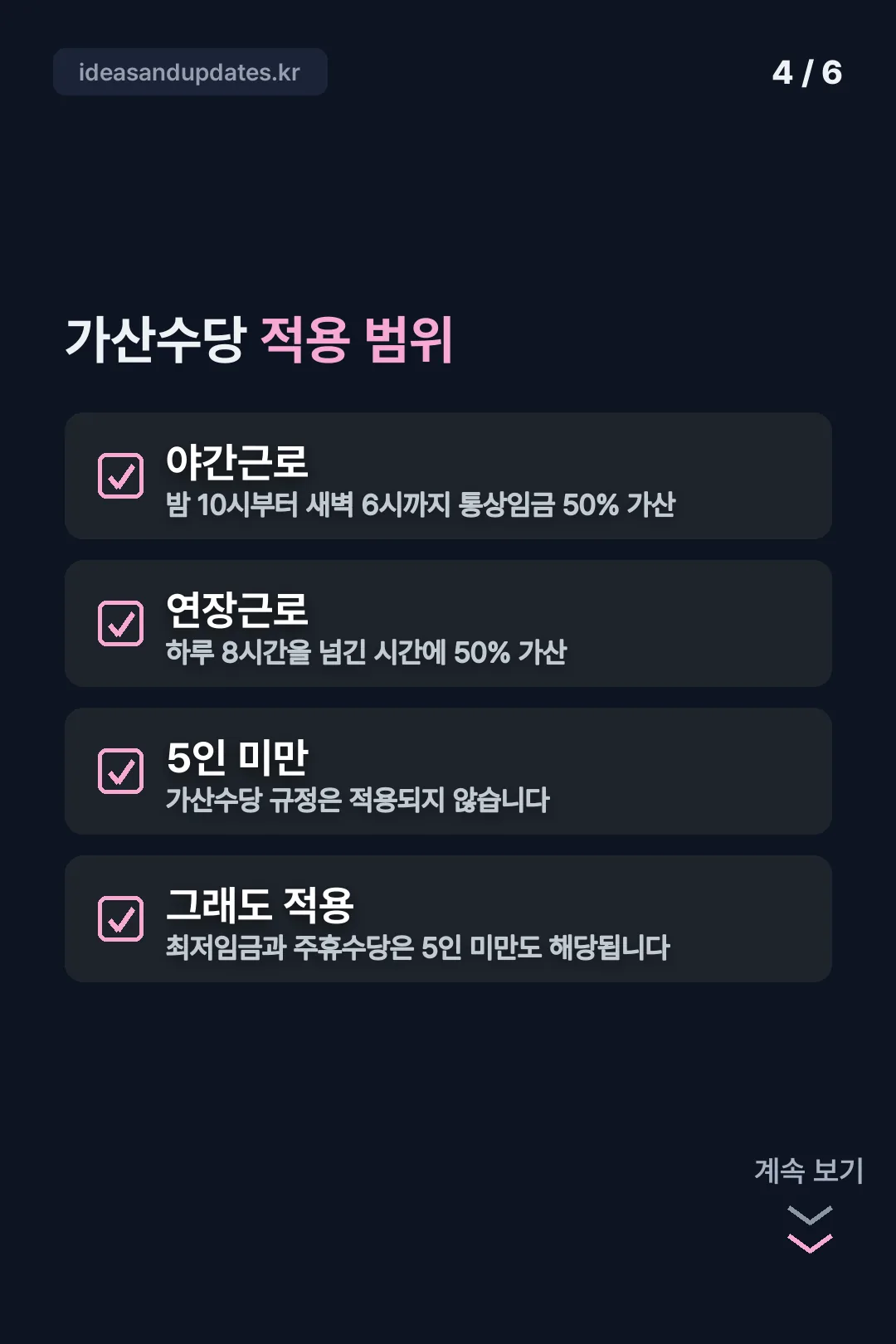 가산수당 적용 범위