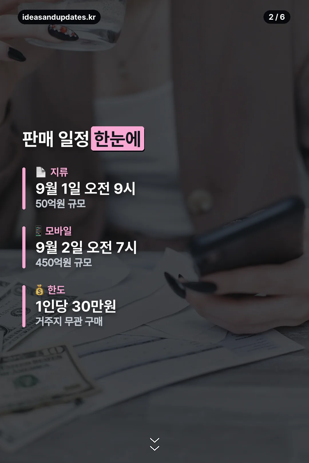 판매 일정 한눈에