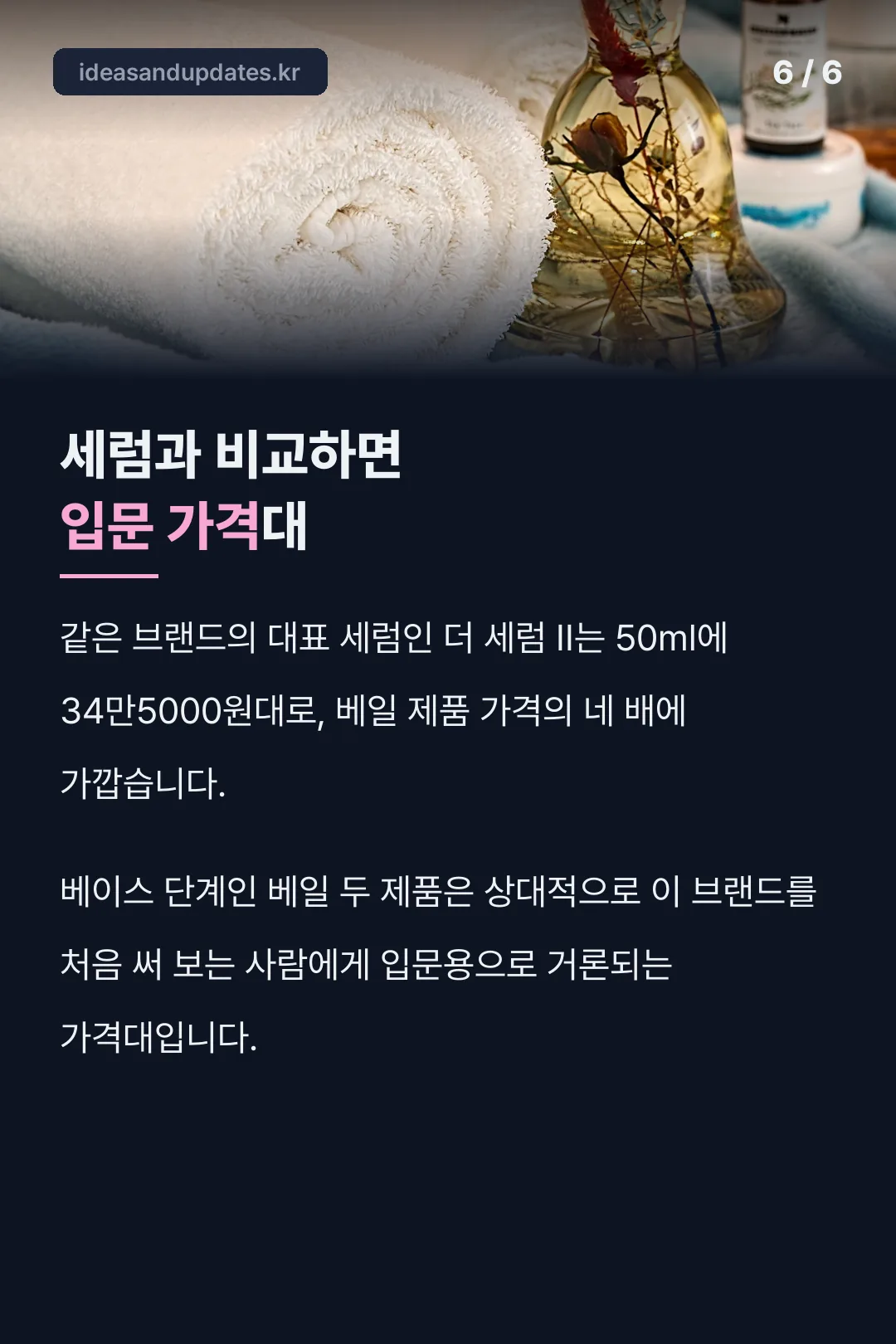대표 세럼과 비교한 입문 가격대