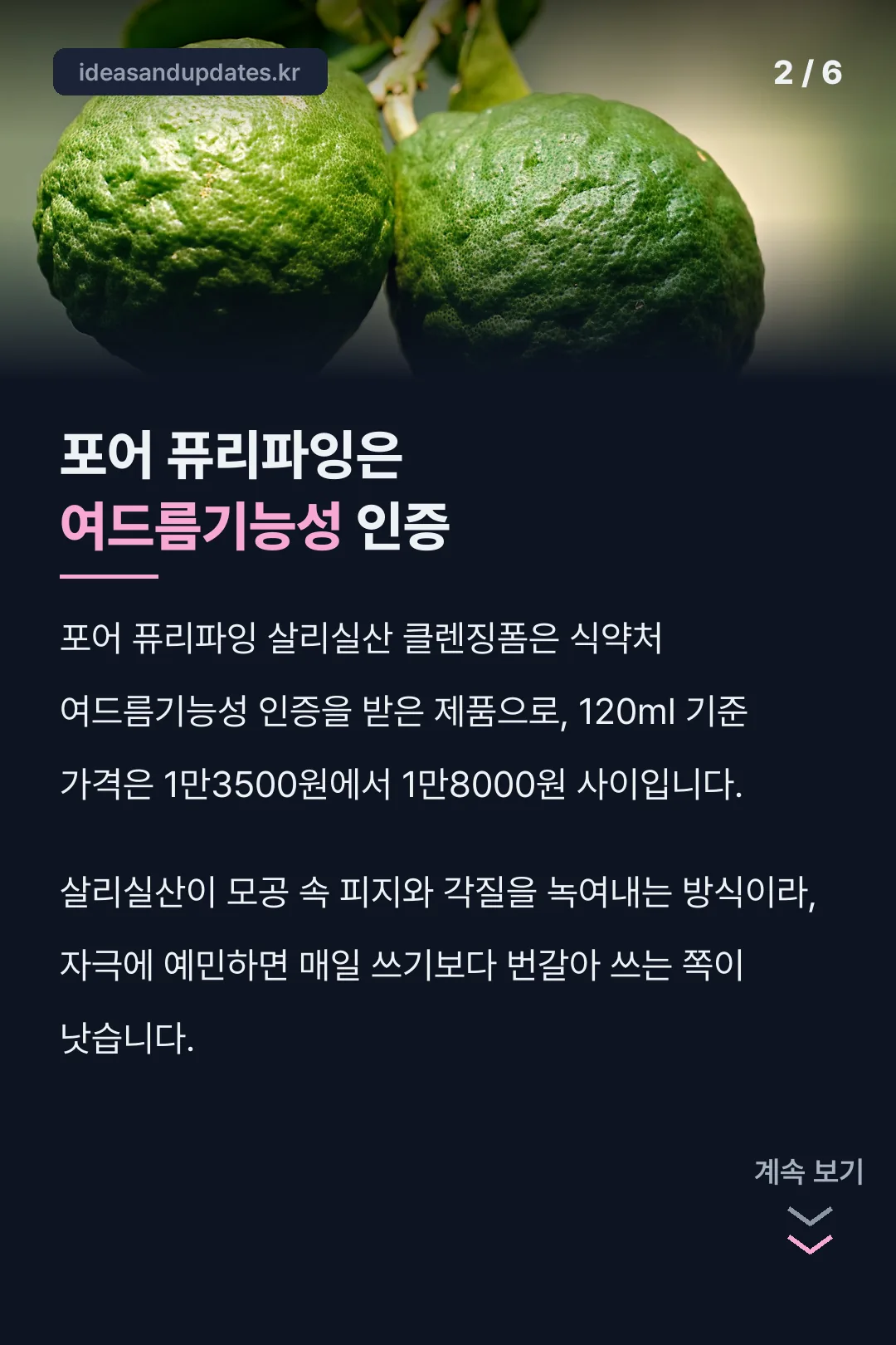 포어 퓨리파잉 여드름기능성 인증